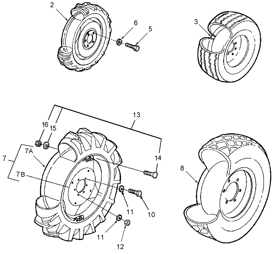 01A01(A) FRONT & REAR WHEELS - AUSTRALIA/SOUTH PACIFIC ONLY