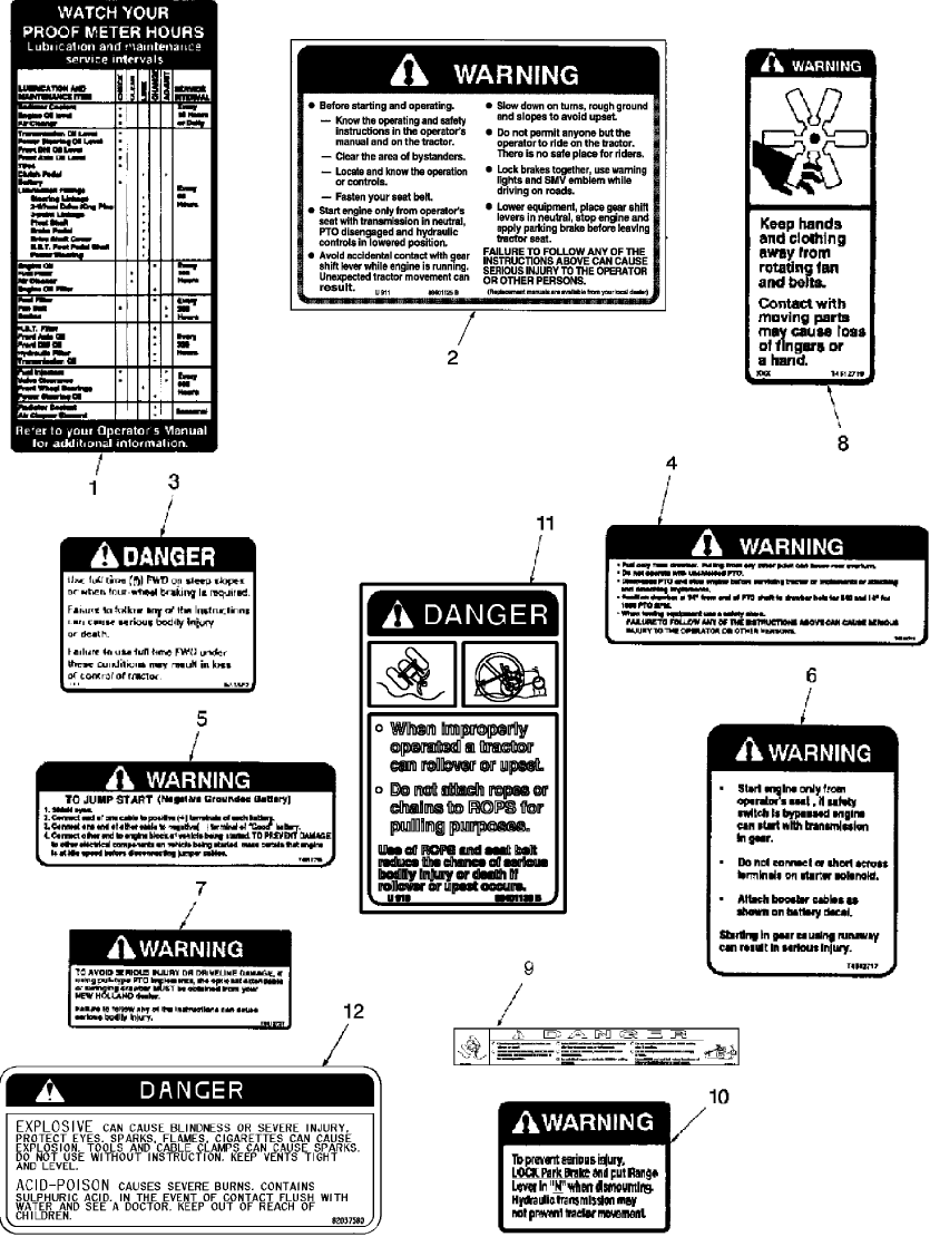 16A03 DECALS, WARNING