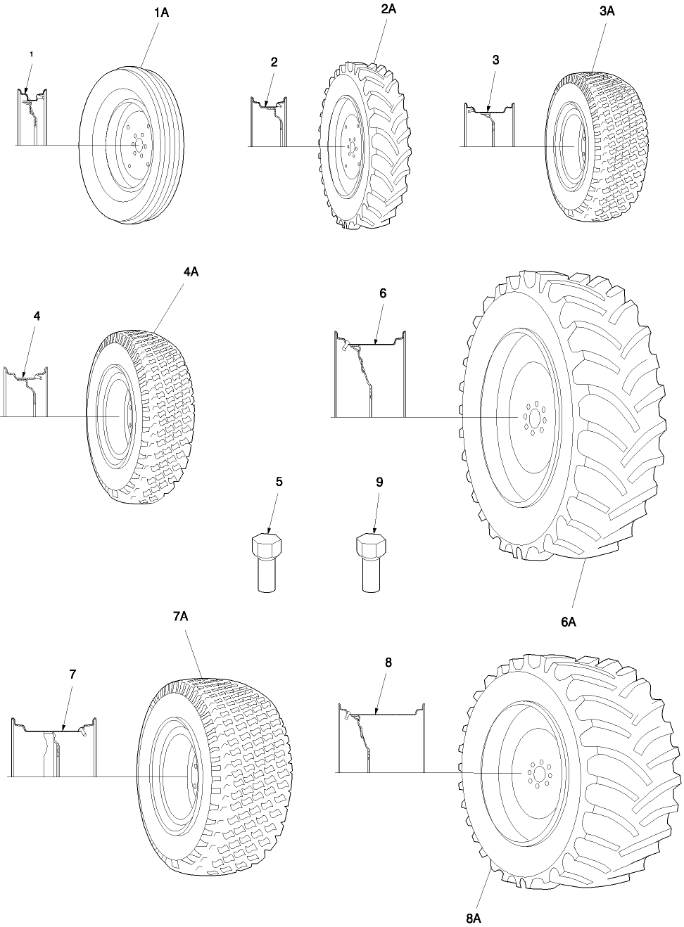 01A01 FRONT & REAR WHEELS