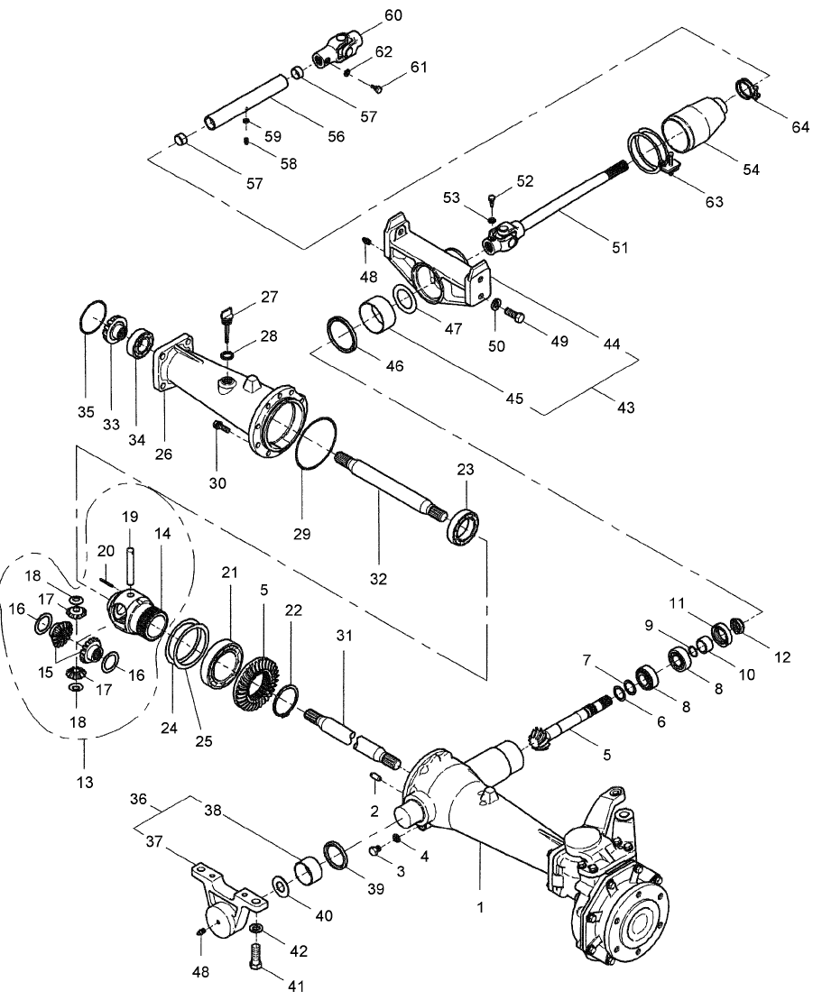 04.05 FRONT DIFFERENTIAL GEARS, W/FWD & W/SUPER STEER