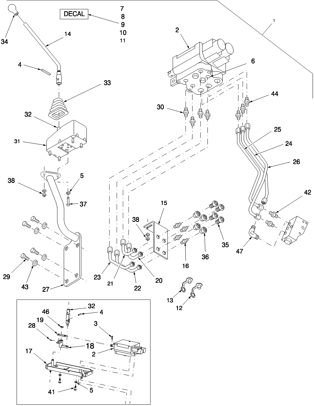 05H02 2-SPOOL REMOTE CONTROL VALVE & PIPING KIT - 710440016