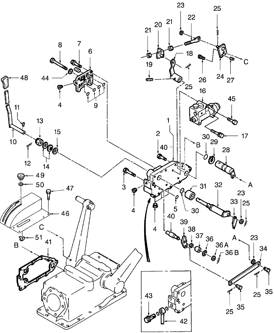 05C01 CONTROL VALVE, QUADRANT & LINKAGE