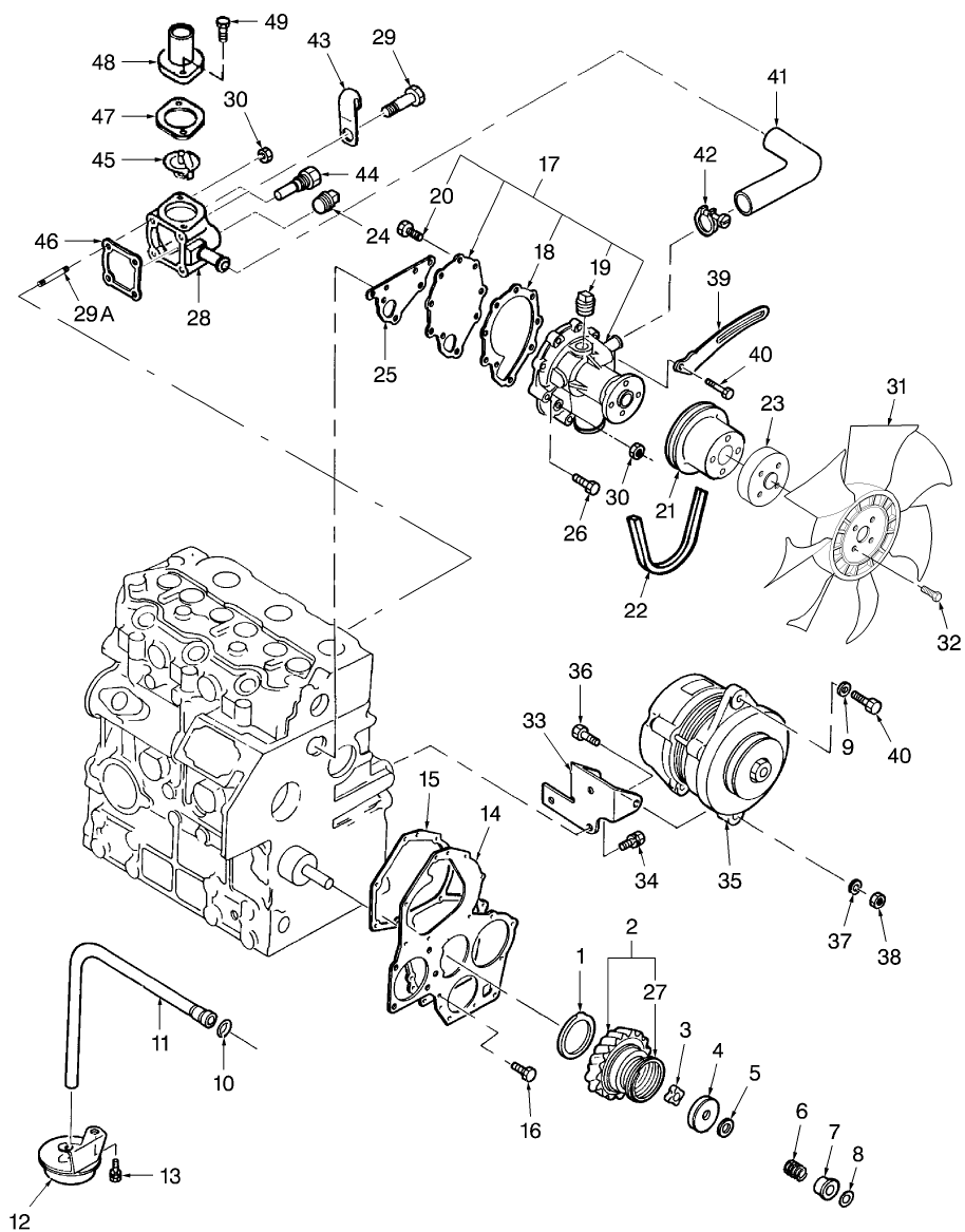 01.08 OIL PUMP, WATER PUMP, ALTERNATOR