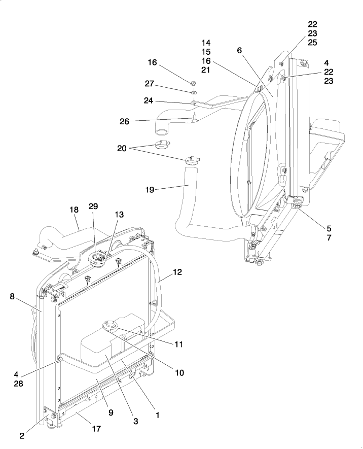 02.01.01 COOLING SYSTEM, RADIATOR ON & ABOVE PIN # Z7DB02092-TC35A, Z7DB03770-TC35DA