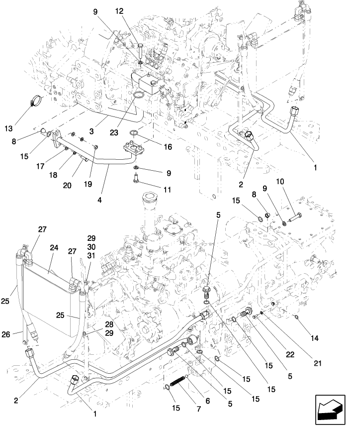 07.12 HYD PIPING & OIL COOLER, W/HST