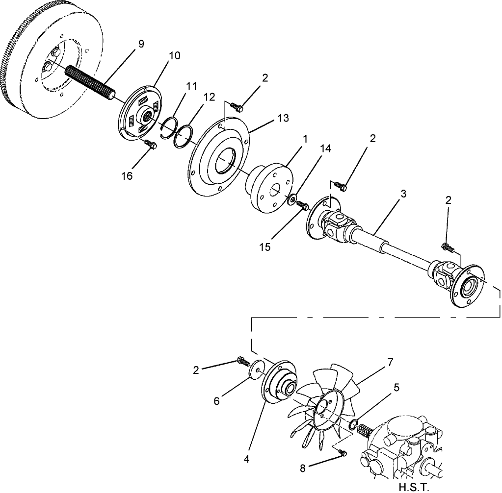 01.10 HST COOLING FAN & DRIVESHAFT