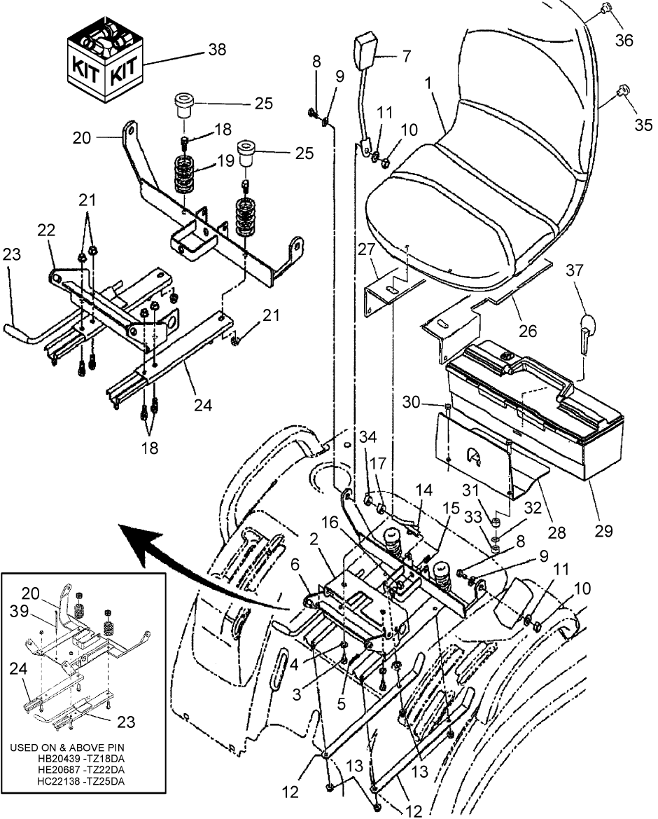 10.01 SEAT, ARM REST KIT & TOOLBOX
