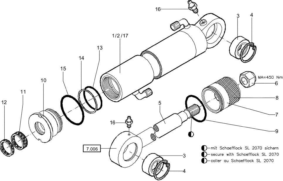8.015(01) HYDRAULIC CYLINDER - BUCKET Z 70/35