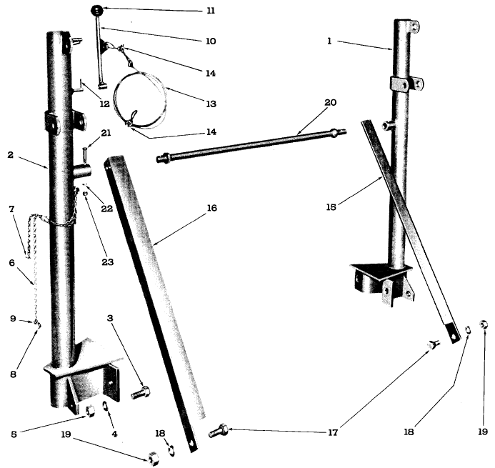 007 UPRIGHT POSTS AND ATTACHMENTS - MODEL 19-7(PRIOR)