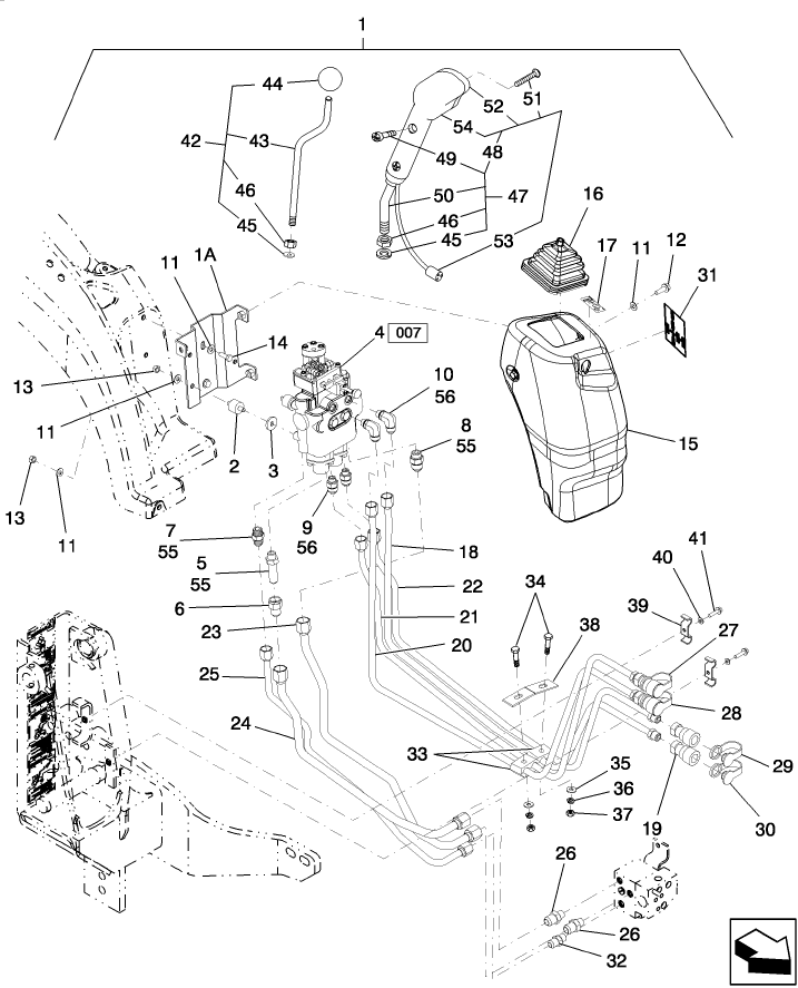 006 MID-MOUNT HYDRAULIC CONTROL VALVE KIT 710440106 GEAR & 710330046 HST