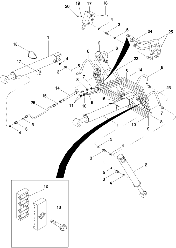 08-02 HYDRAULICS - LOADER FRAME - WITH MECHANICAL SELF-LEVEL