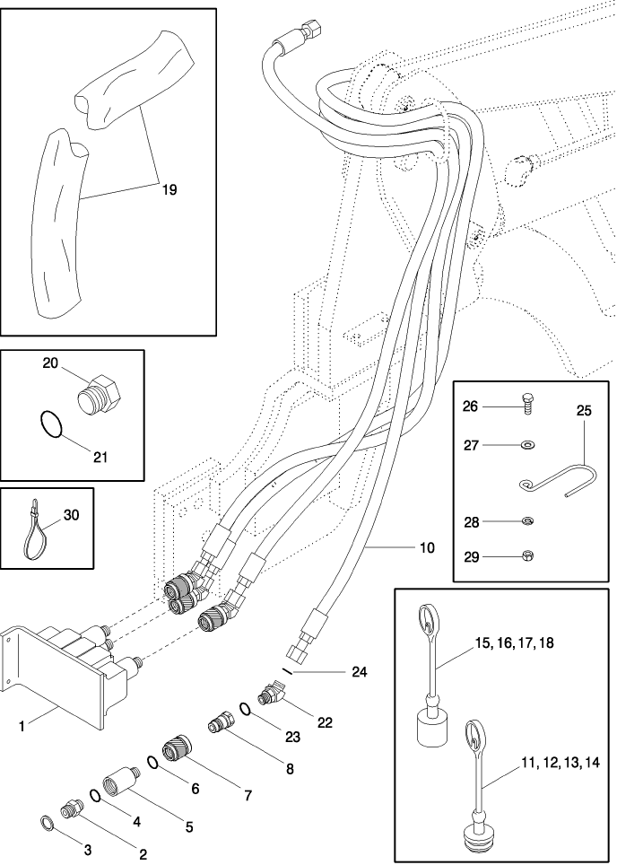 08 -04 HYDRAULICS - MID MOUNT (2 FUNCTION STANDARD QUICK CONNECT)