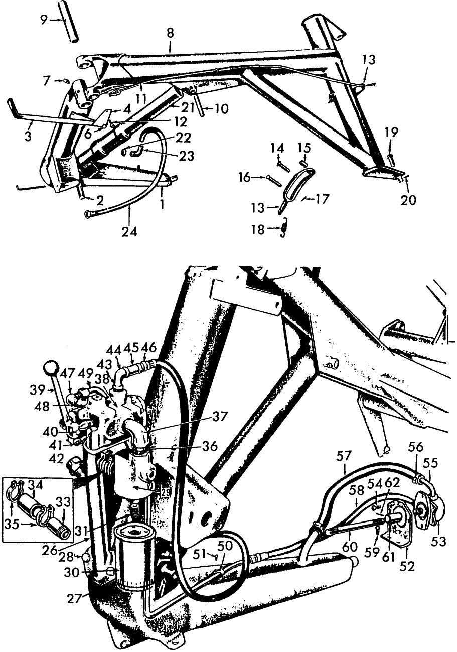001 FRAME ASSEMBLY W/MECHANICAL BUCKET DUMP - 19-209, 19-277, 19-384