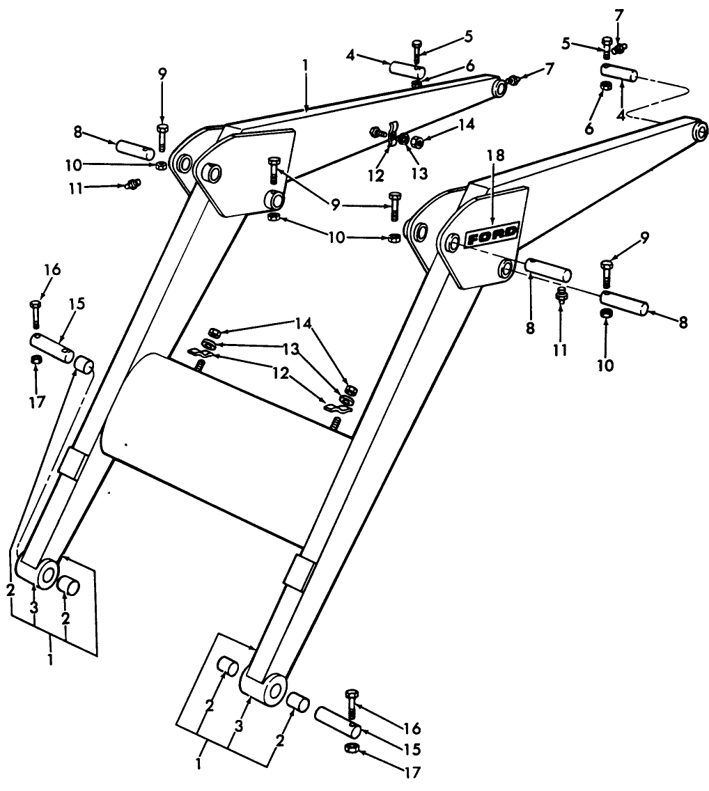 001 LIFT ARM ASSEMBLY, GROUP 1-1 - 730-SERIES, 735-SERIES