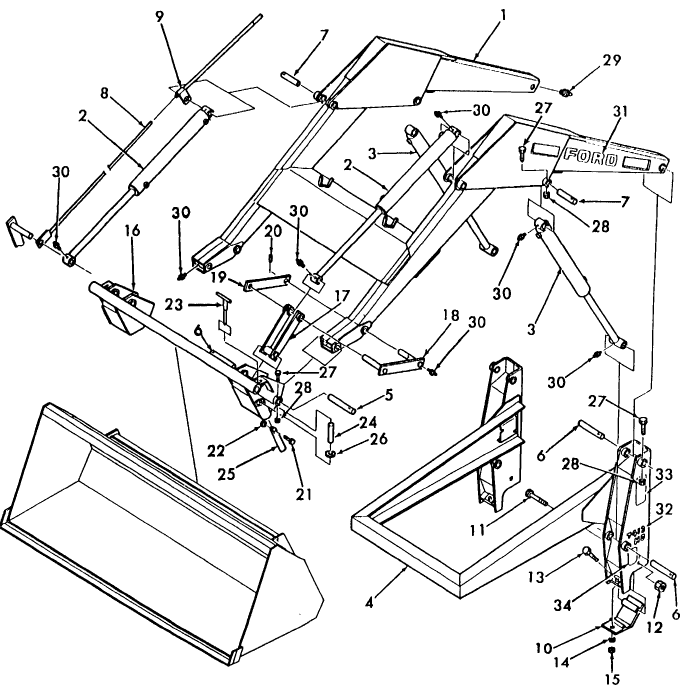 001 BOOM & SIDE FRAME ASSY.