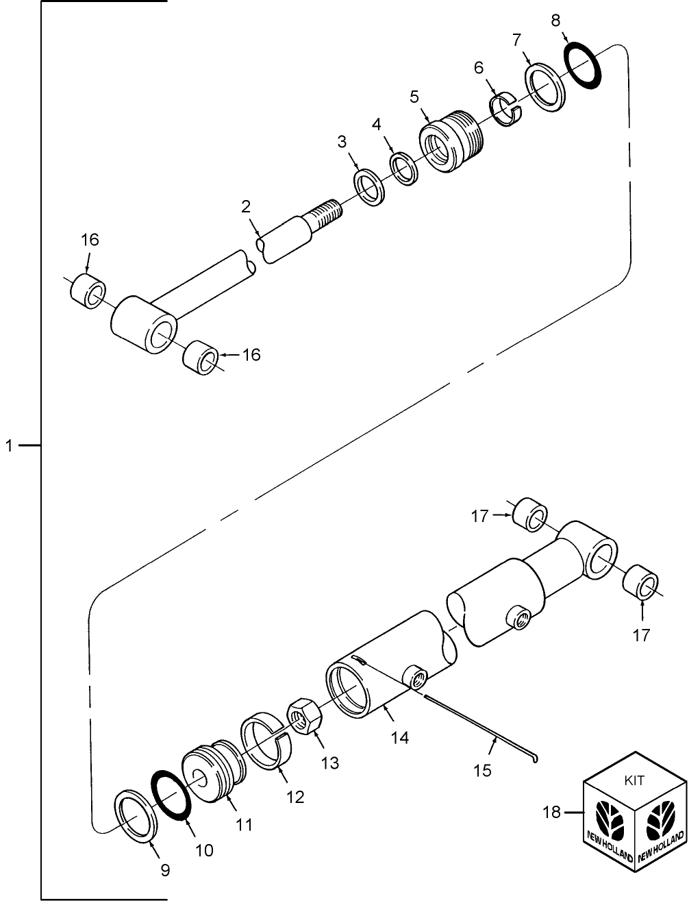 008 TILT CYLINDER, 3-1/4"