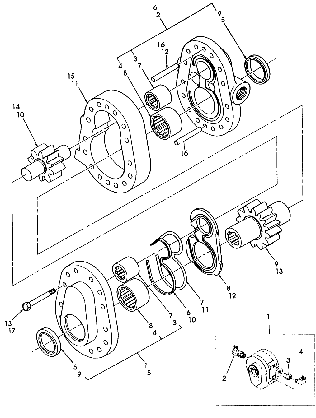 034 HYDRAULIC PUMP KIT 1974/ , SAE PORTS