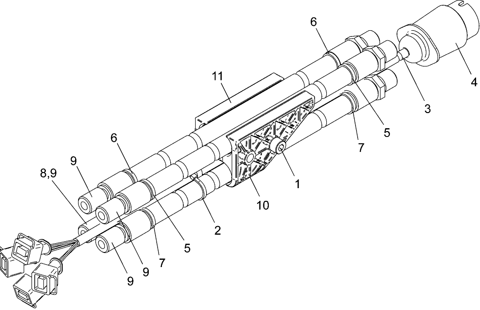 08-04 MAIN HOSE KIT - MECHANICAL SELF-LEVELING LOADER