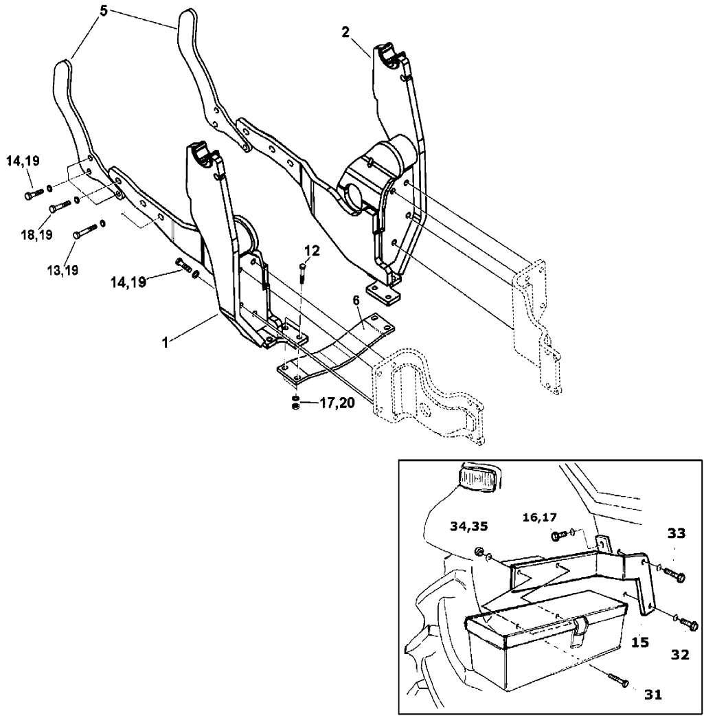 09-19 SUBFRAME SET - TLA80, TLA90, TLA100 TRACTORS - 715455006