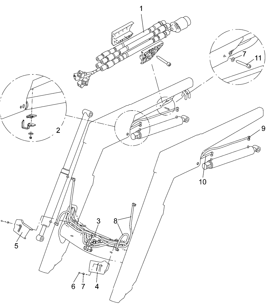 08-01 MAIN HOSE KIT - MECHANICAL SELF-LEVELING LOADER