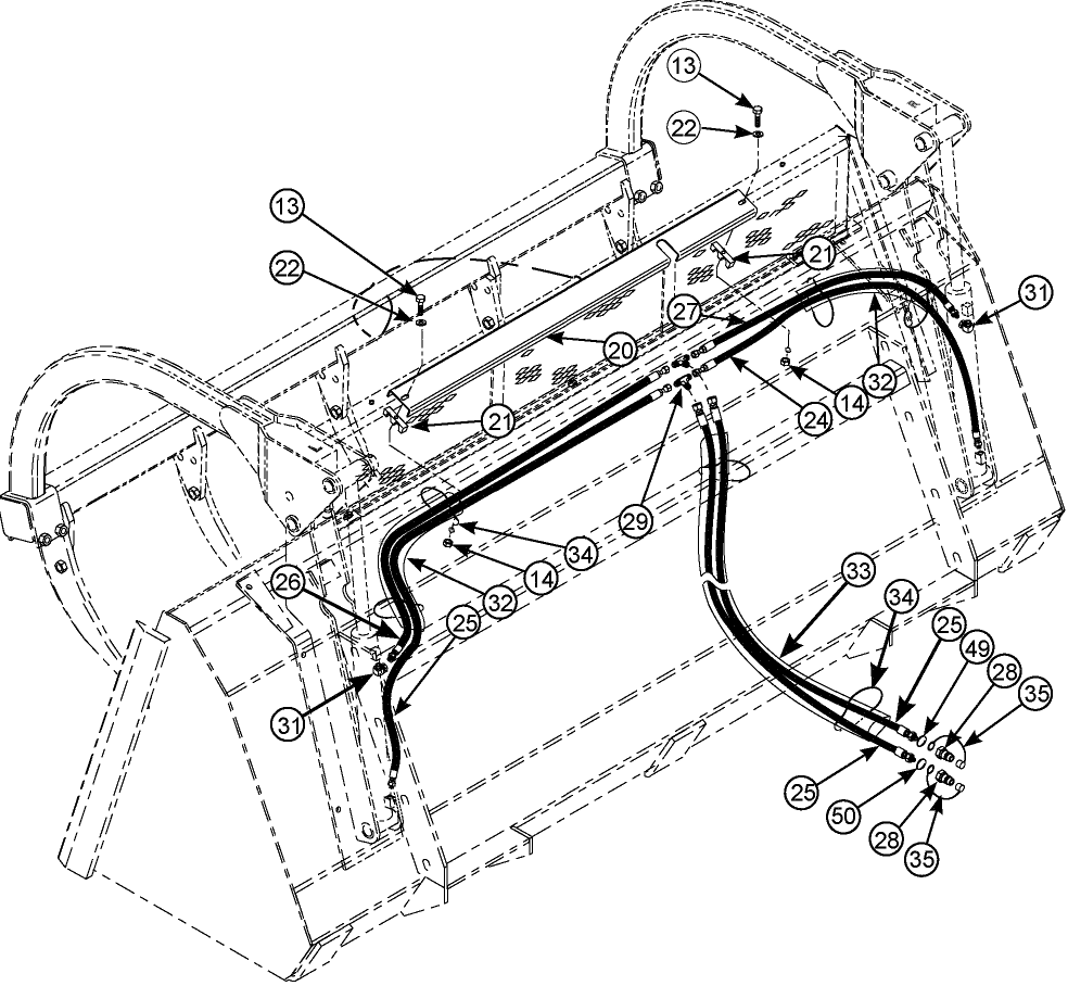 08 -08 HYDRAULICS - GRAPPLE FORK WITH SPILL GUARD