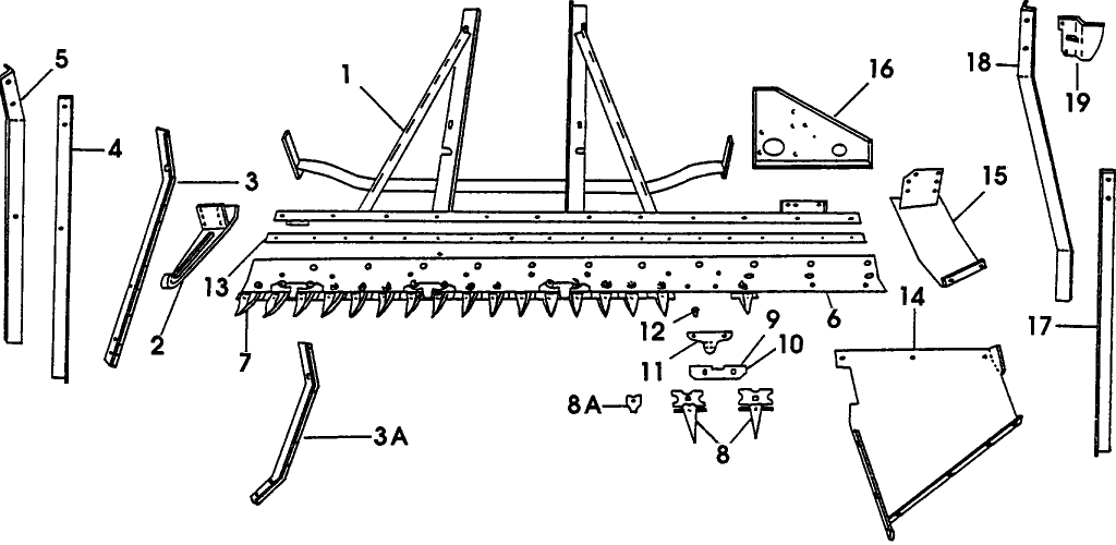 005 MAIN FRAME & SICKLE BAR ASSEMBLIES