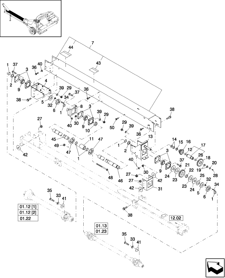 01.11 DRIVELINE, TWO-PIECE DRIVESHAFT