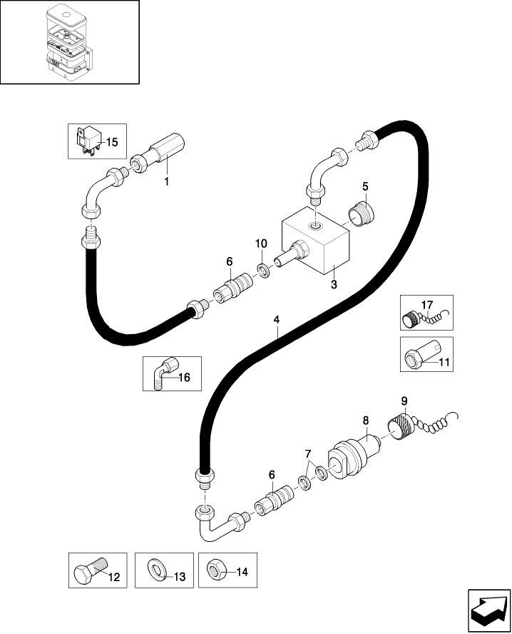 11.112(01) EXTENSION KIT FOR AUTOMATIC LUBRICATION, 600N8X - C201
