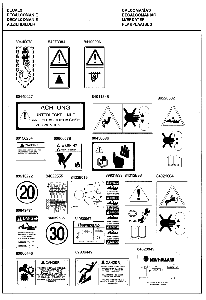 0.0039D(01) SAFETY DECALS - INSTRUCTION DECALS