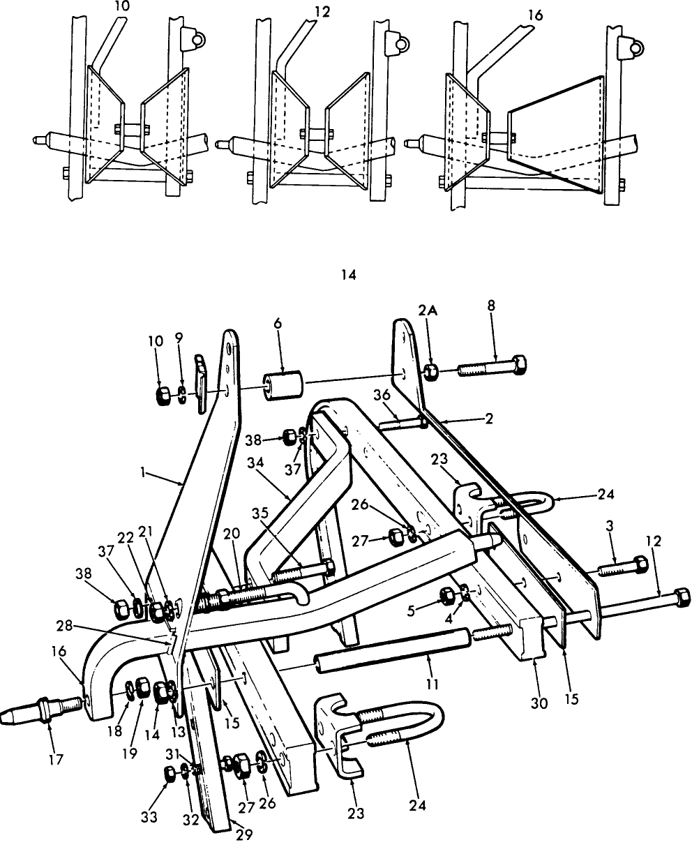 003 FRAME ASSEMBLY, TWO BOTTOM ECONOMY PLOW - 10-179,10-180,10-181, 10-182
