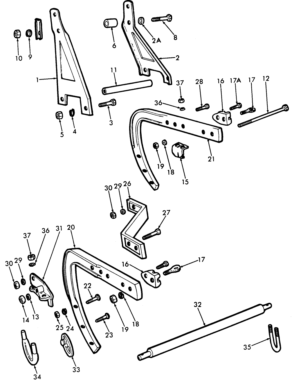 002 FRAME ASSEMBLY, PRIOR TWO BOTTOM PLOW