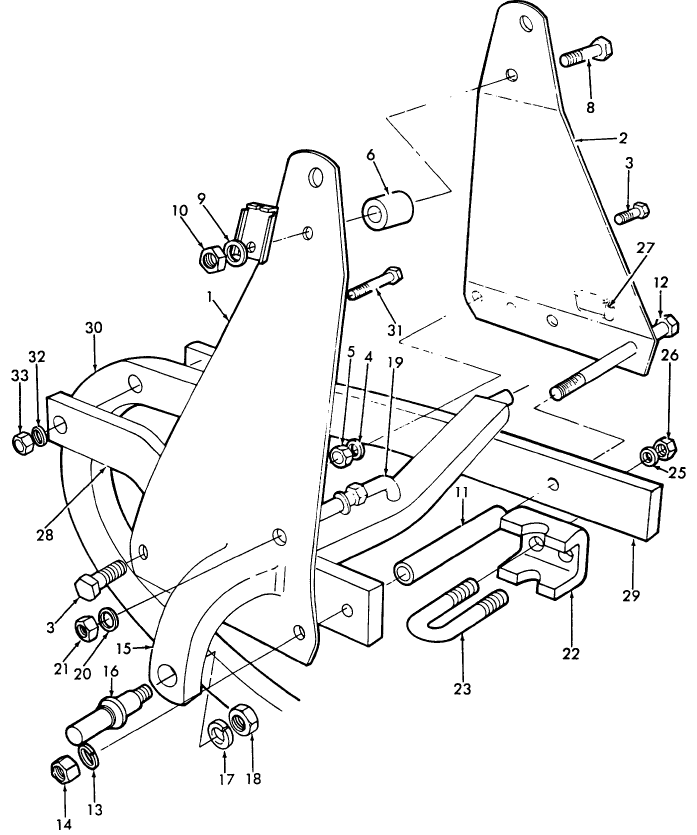 001 FRAME ASSEMBLY, FOR SINGLE BOTTOM ECONOMY PLOW - 10-187 FOR 10-183,10-184