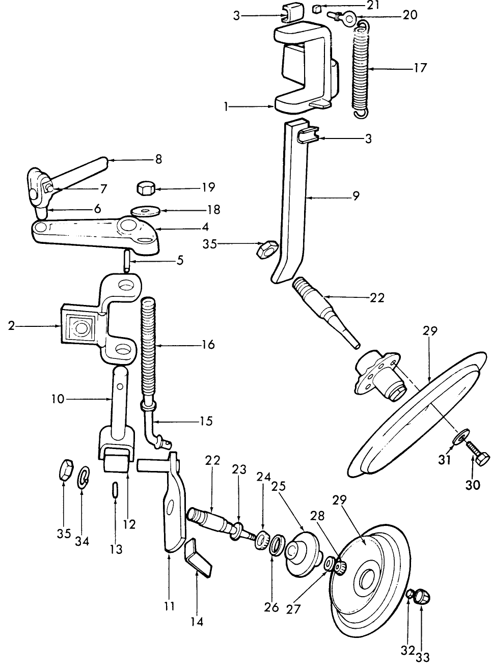 034 TAIL WHEEL ASSEMBLY - 10-80,10-202,10-203,10-204,10-244,10-245, 10-246,10-247