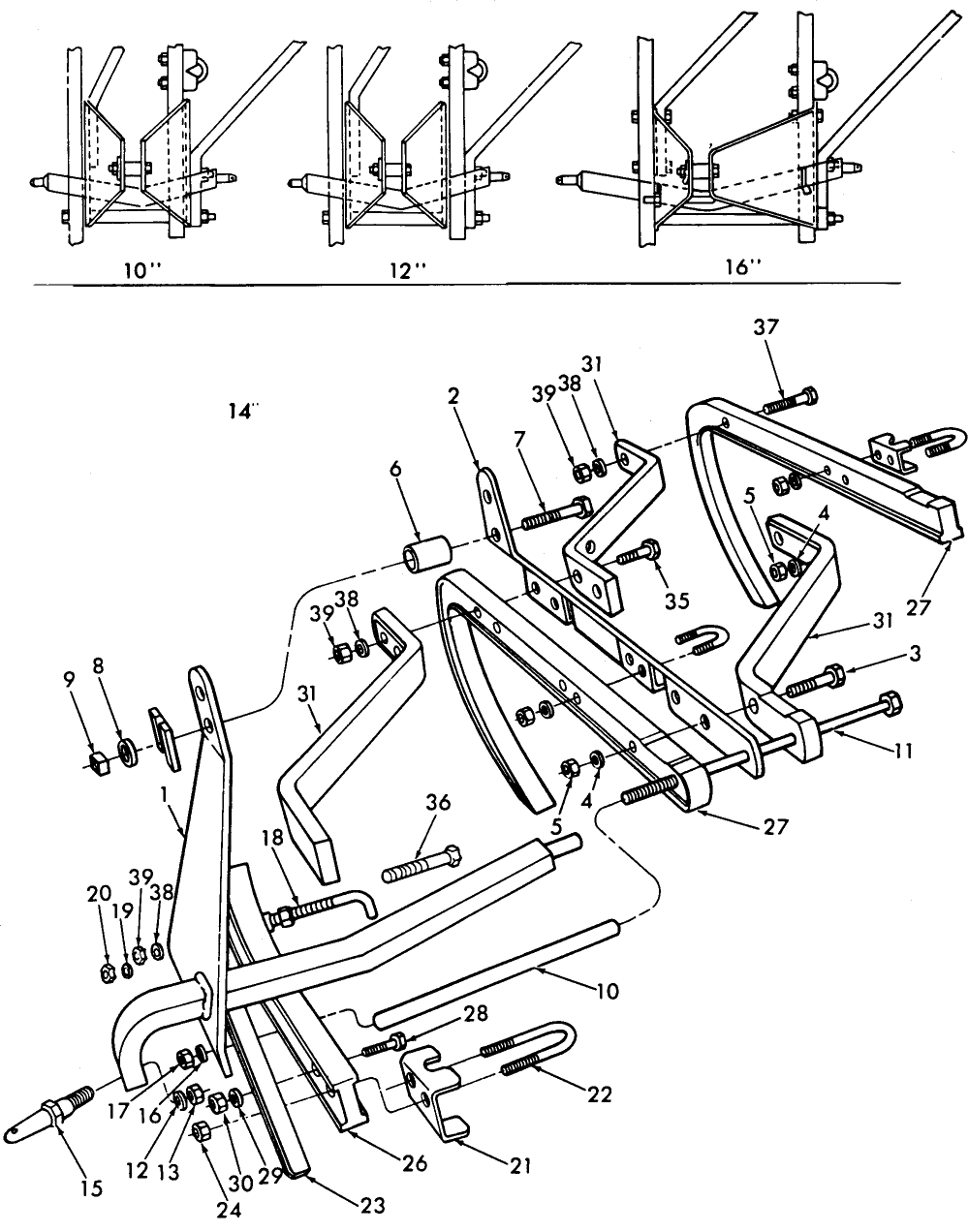 004 FRAME ASSEMBLY, FOR THREE BOTTOM PLOWS FOR FORD TRACTORS