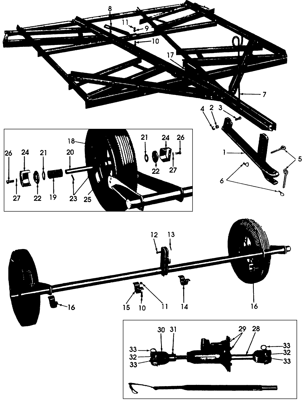 013 FRAME & WHEEL ASSEMBLY, PULL TYPE, H-SERIES - 11-153 THRU 11-167