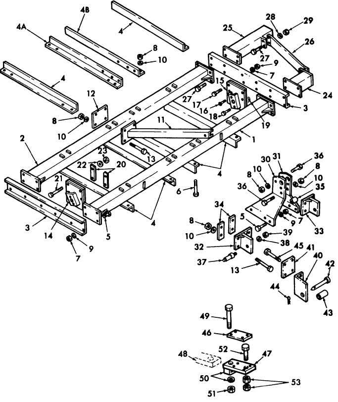 001 FRAME ASSEMBLY, 2 BAR MOUNTED - 131-SERIES