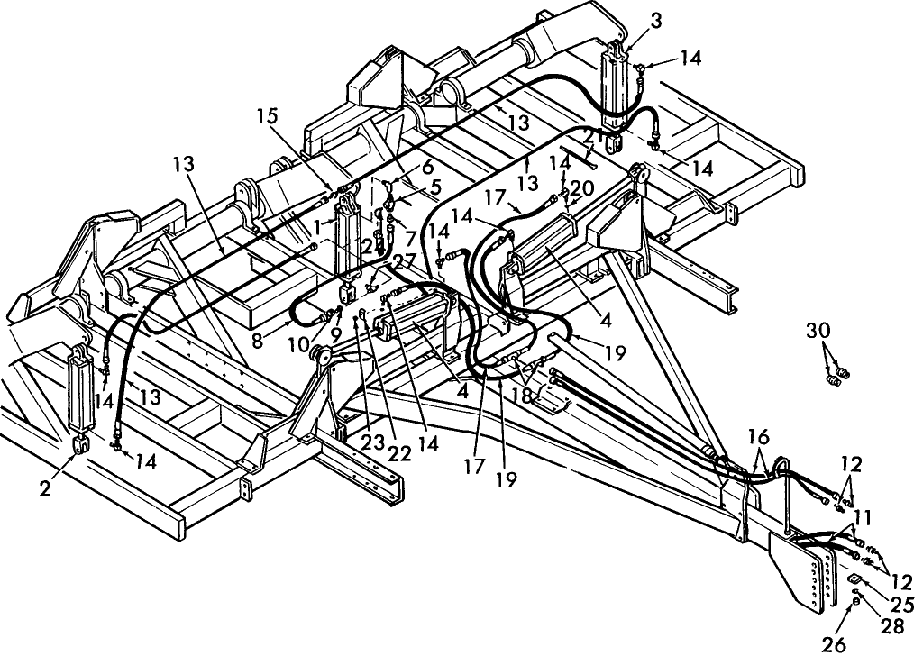 009 FOLDING HYDRAULIC SYSTEM, 15 & 17 SHANK MODELS, W/ WINGS