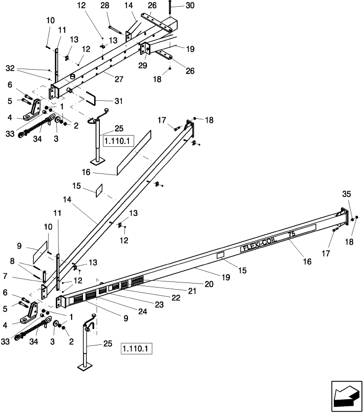 1.010.1 16, 23, & 30 FOOT HITCH ASSEMBLY (PART 1 OF 2)