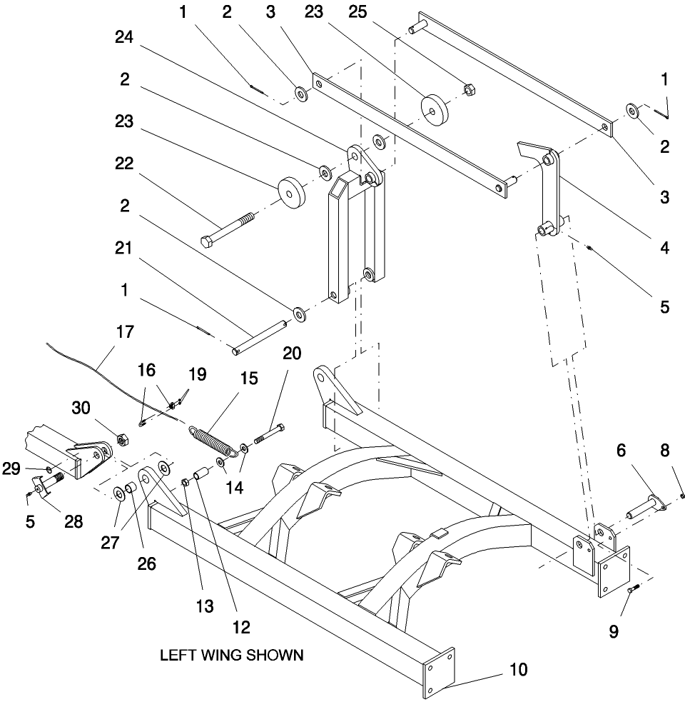 1.050.1 6 FOOT WING ASSEMBLY (25' TO 33' & 44' TO 62')