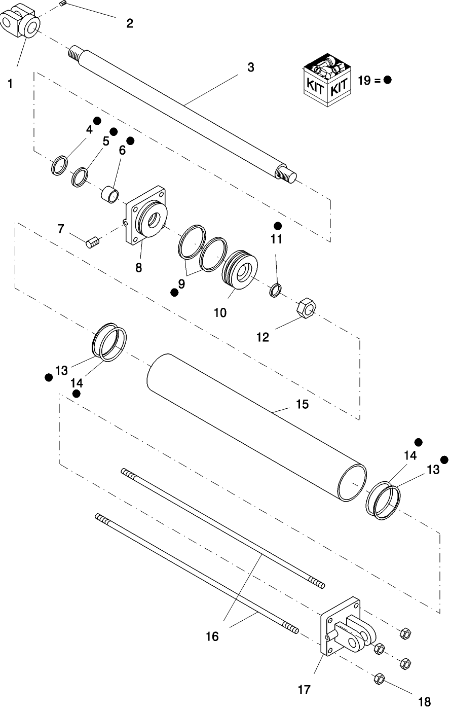 4.050.1 3.5" X 8" AND 3.75" X 8" HYDRAULIC CYLINDER ASSEMBLY