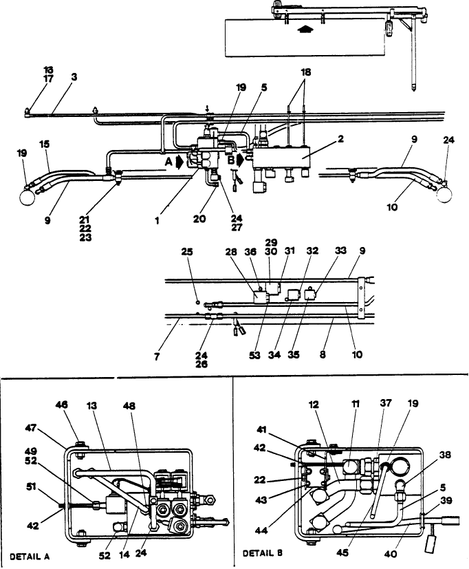007 HYDRAULICS, FRONT TO REAR FRAME CONNECTIONS