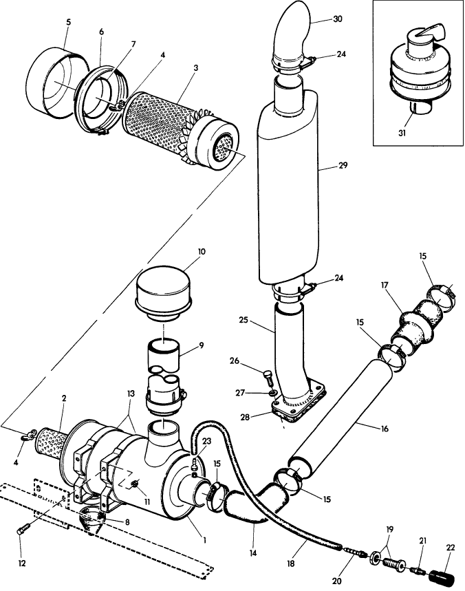 003 AIR CLEANER & EXHAUST