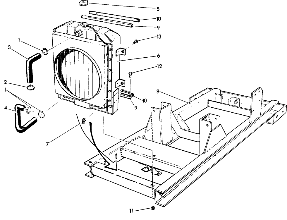 004 ENGINE FRAME & RADIATOR