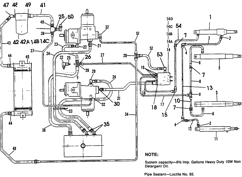 005 HYDRAULIC CIRCUIT, DRAPER TABLE ARRANGEMENT