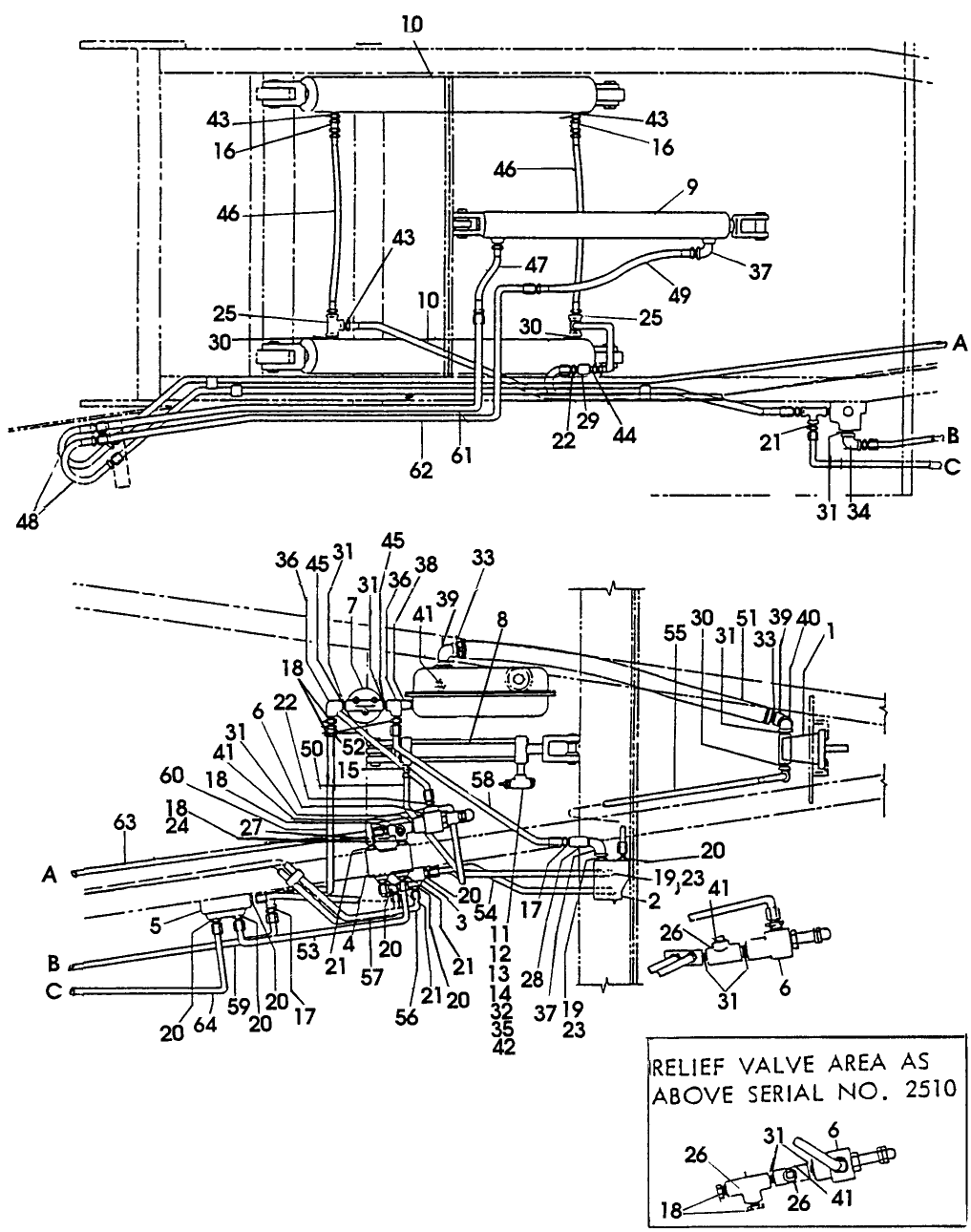 008 HYDRAULIC SYSTEM, TOP VIEW - 1000