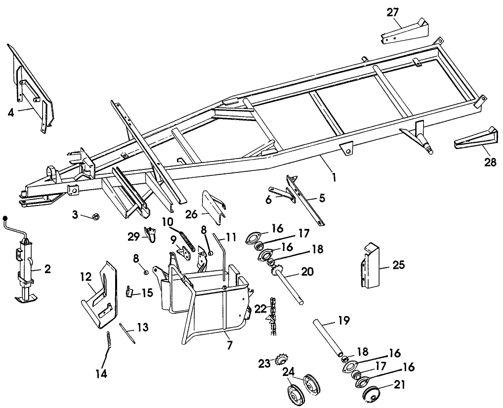 001 MAIN FRAME & BALE LOADER