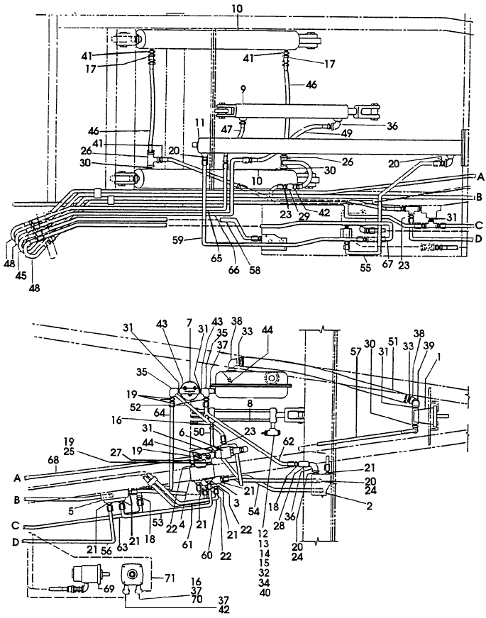 013 HYDRAULIC SYSTEM, TOP VIEW, 1010