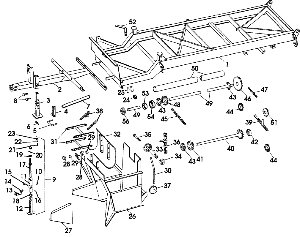 001 MAIN FRAME, BALE LOADER & CROSS CONVEYOR, BSN 14011