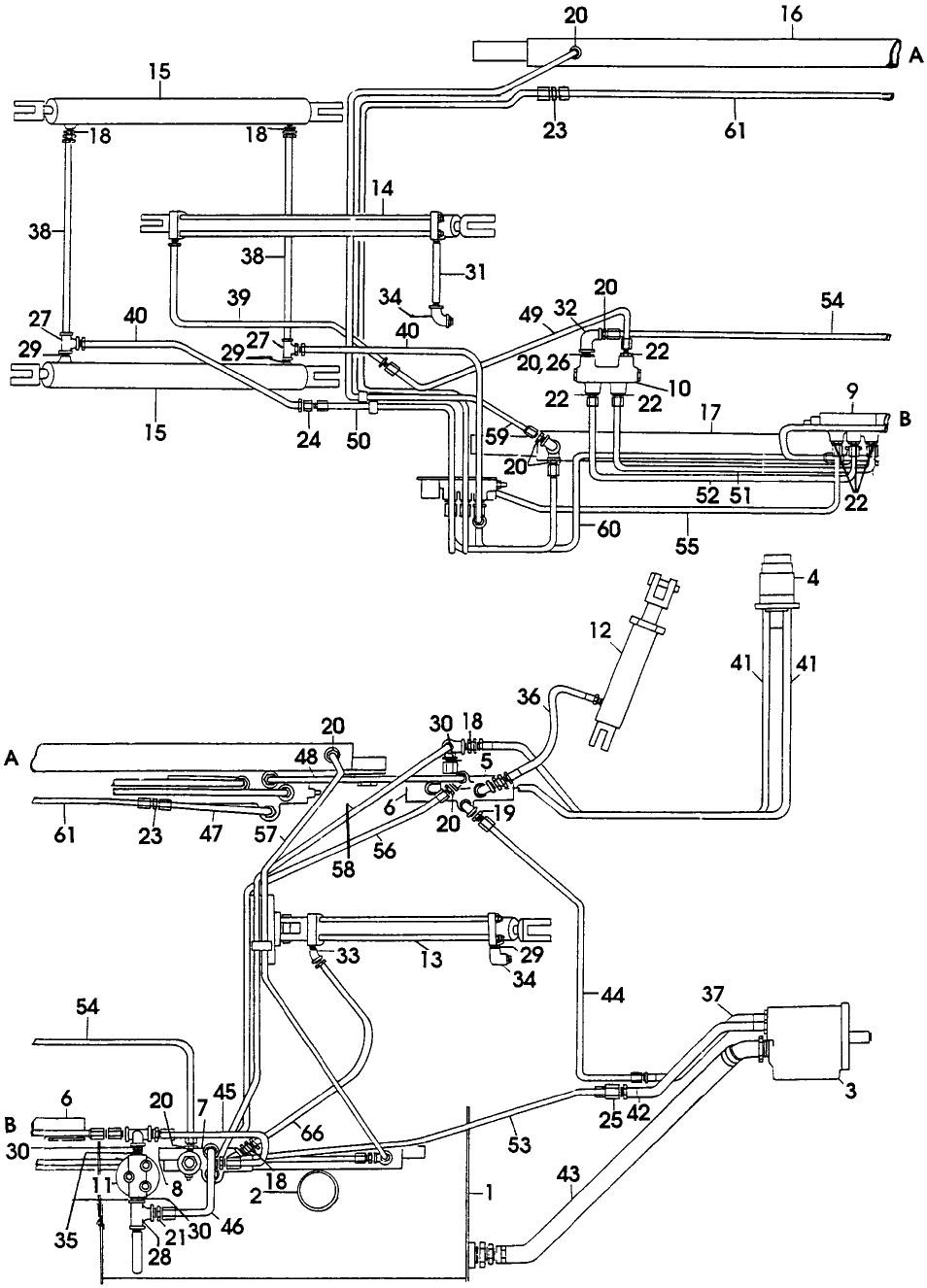 011(1) HYDRAULIC SYSTEM, TOP VIEW,  BTWN 2501 & 3400