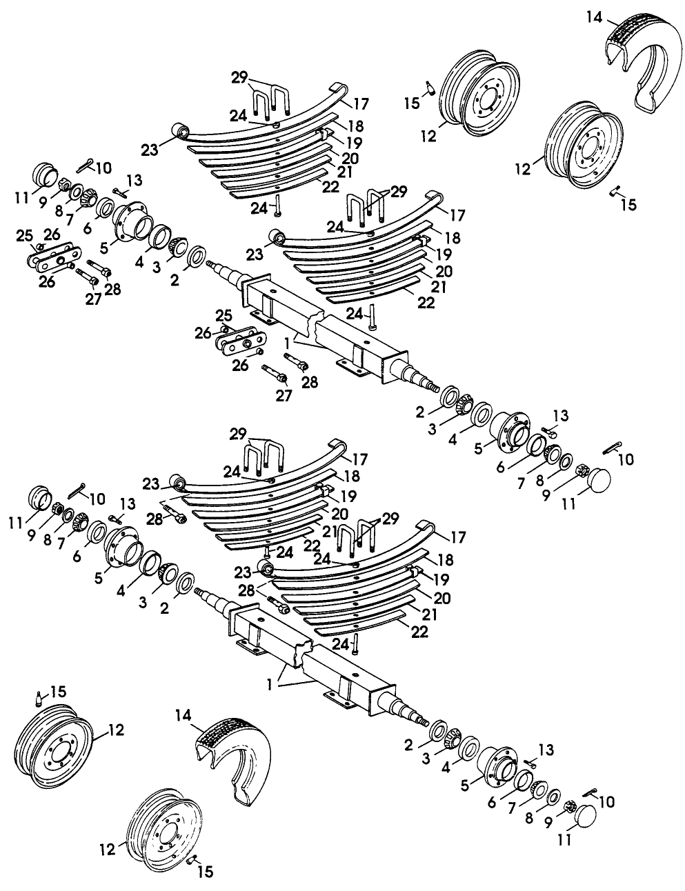 001 AXLE AND SPRING ASSEMBLIES